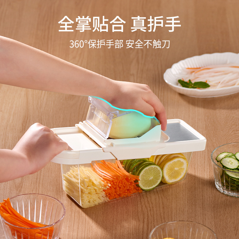 Πολυλειτουργικός κοπτήρας λαχανικών για οικιακή χρήση, με φιλικό προς το χέρι τρίφτη και κόπτη, 304 ανοξείδωτος χάλυβας, λανσαρισμένο το 2025