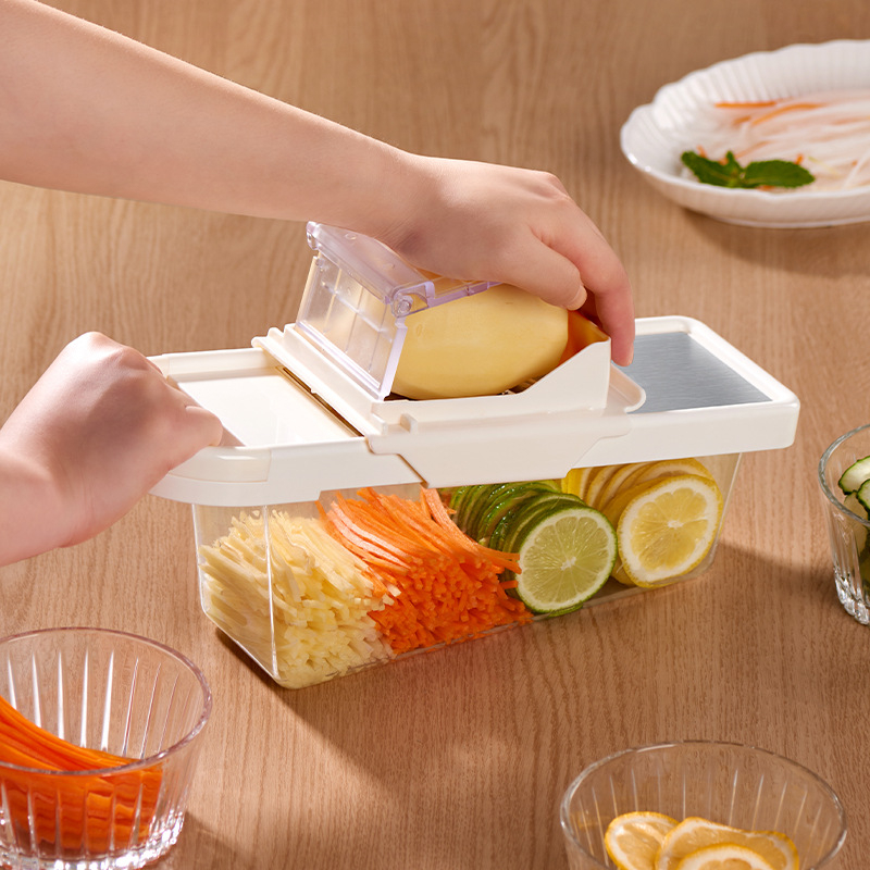 Πολυλειτουργικός κοπτήρας λαχανικών για οικιακή χρήση, με φιλικό προς το χέρι τρίφτη και κόπτη, 304 ανοξείδωτος χάλυβας, λανσαρισμένο το 2025