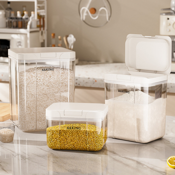 Ryžių laikymo dėžė – uždara, atspari drėgmei ir kenkėjams; ABS+PET; talpa 10 L; prekinis ženklas A&KING