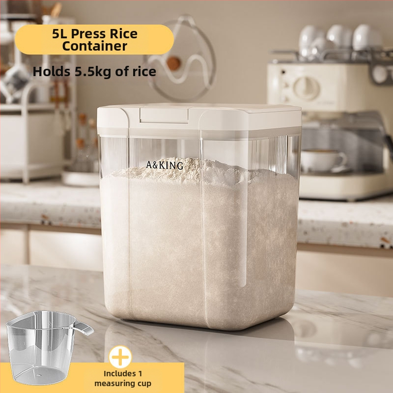 Ryžių laikymo dėžė – uždara, atspari drėgmei ir kenkėjams; ABS+PET; talpa 10 L; prekinis ženklas A&KING
