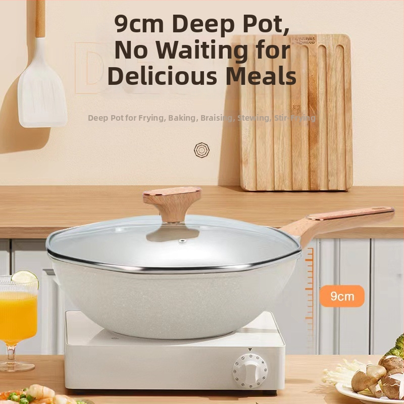 Maifan akmens nelipnus wok, indukcijai suderinta, stiklinis dangtelis, modelis H09