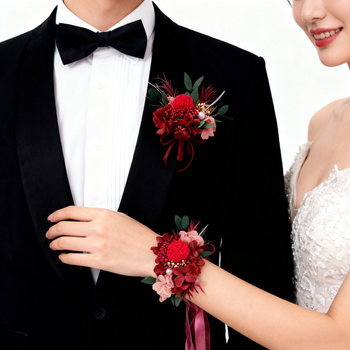 Vestuvių corsage ir riešo corsage rinkinys nuotai ir jaunikliui — išsaugota gėlė, Prekės ženklas: Go to excellence, IP patvirtinta: Taip, Importuotas: Ne