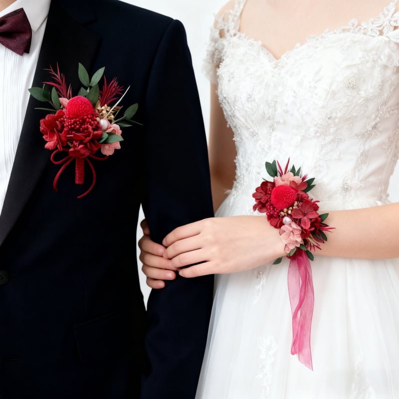 Vestuvių corsage ir riešo corsage rinkinys nuotai ir jaunikliui — išsaugota gėlė, Prekės ženklas: Go to excellence, IP patvirtinta: Taip, Importuotas: Ne