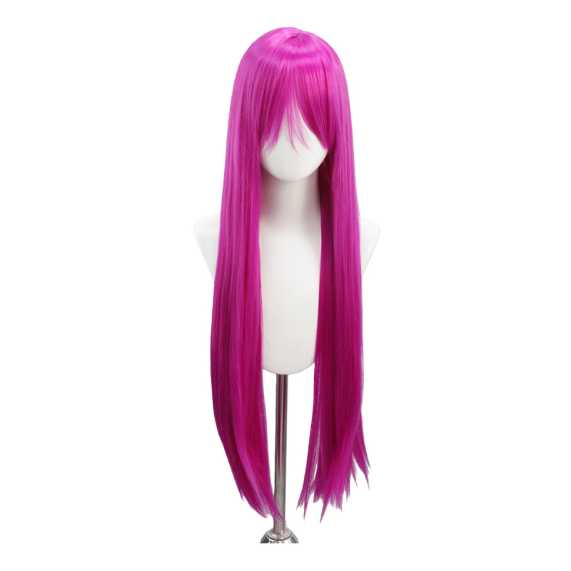 Garā taisna parūka ar bangsām, sintētiskas šķiedras, krāsošana un perm drošas, universāla pielāgojamība