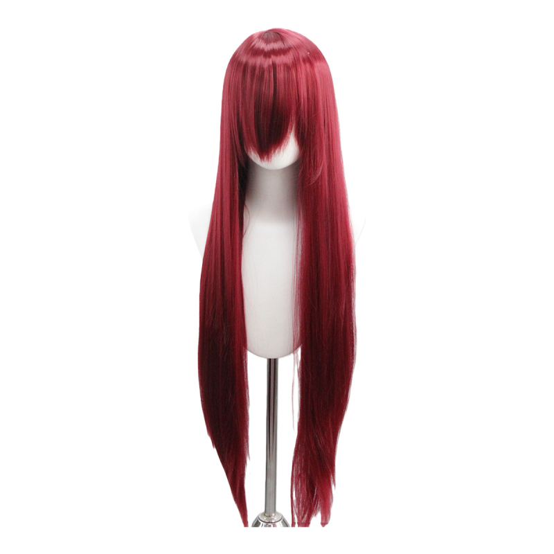 Garā taisna parūka ar bangsām, sintētiskas šķiedras, krāsošana un perm drošas, universāla pielāgojamība