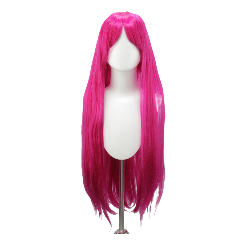 Garā taisna parūka ar bangsām, sintētiskas šķiedras, krāsošana un perm drošas, universāla pielāgojamība