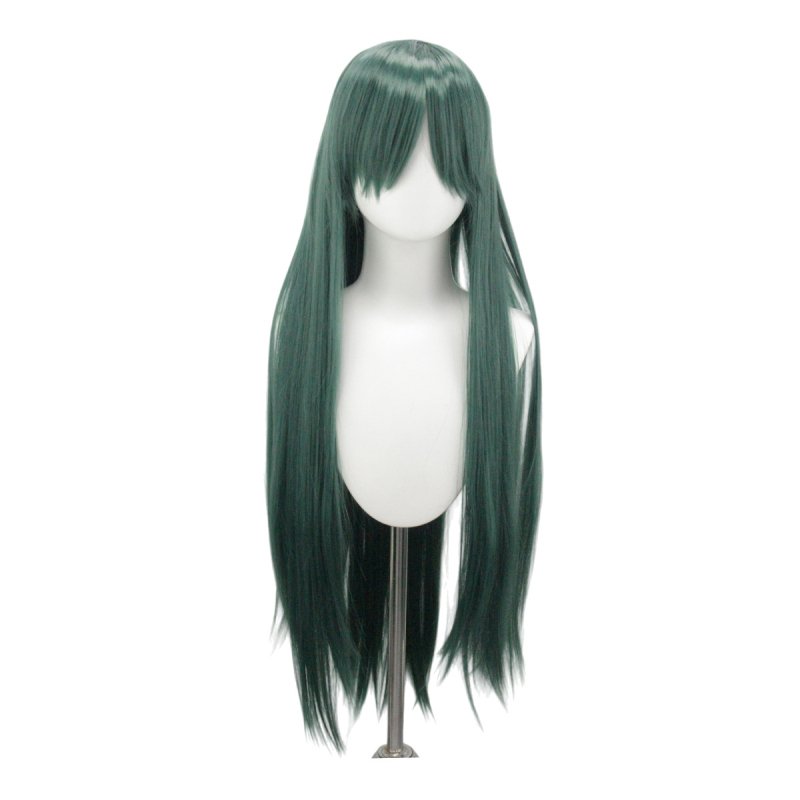 Garā taisna parūka ar bangsām, sintētiskas šķiedras, krāsošana un perm drošas, universāla pielāgojamība