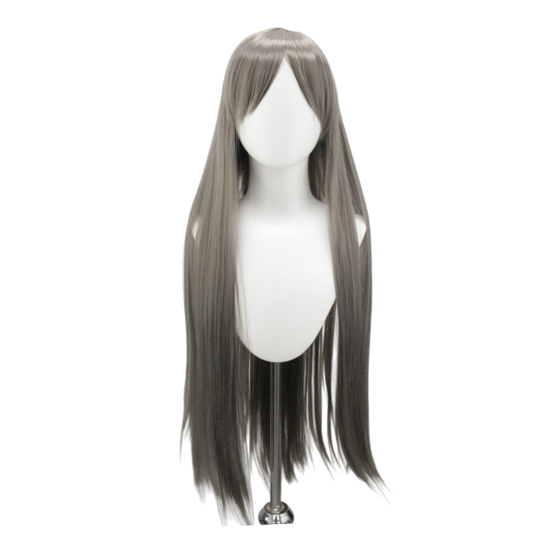 Garā taisna parūka ar bangsām, sintētiskas šķiedras, krāsošana un perm drošas, universāla pielāgojamība