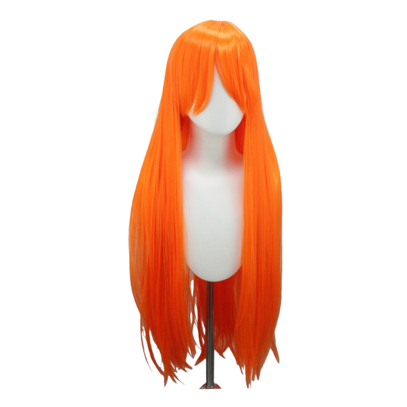 Garā taisna parūka ar bangsām, sintētiskas šķiedras, krāsošana un perm drošas, universāla pielāgojamība