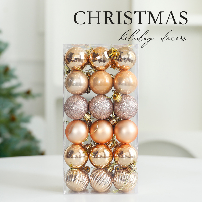 Коледни топки – пластмасов набор, 36 бр., марка Holy Distance, изработка: частично ръчна и частично механична