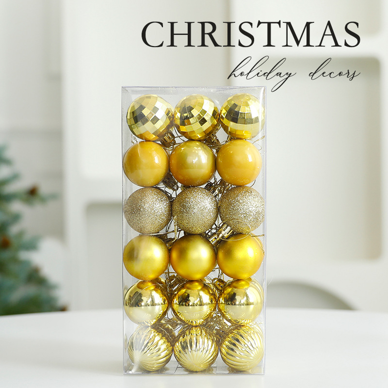 Коледни топки – пластмасов набор, 36 бр., марка Holy Distance, изработка: частично ръчна и частично механична