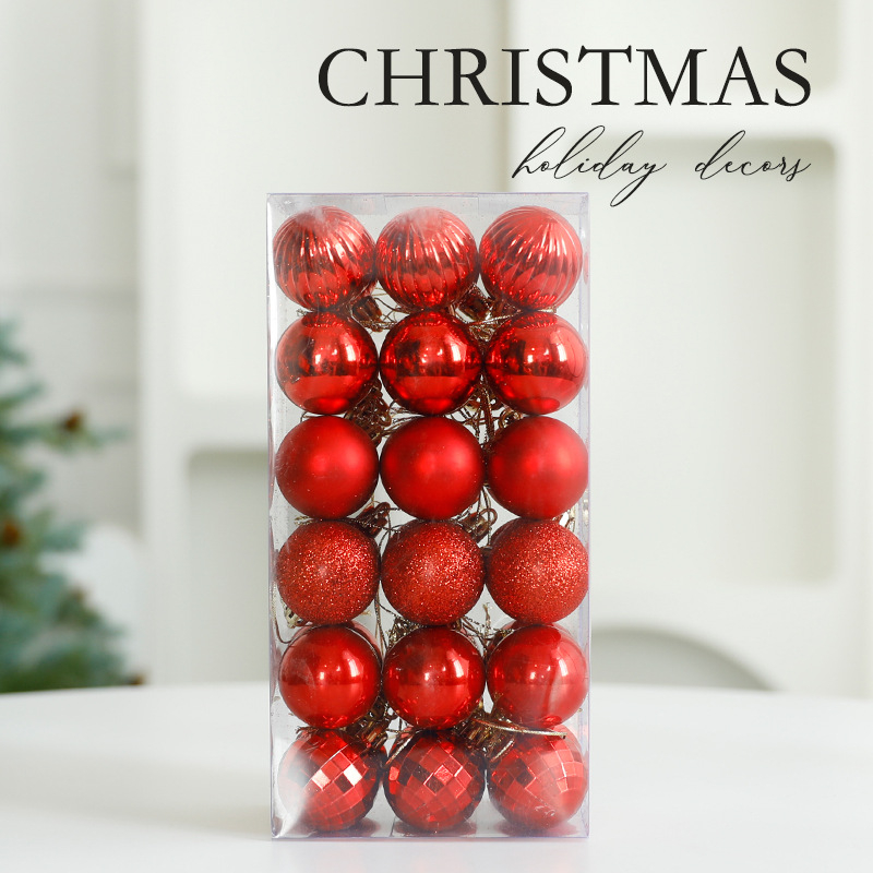 Коледни топки – пластмасов набор, 36 бр., марка Holy Distance, изработка: частично ръчна и частично механична