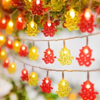 LED dekoratyvinė lemputė grandinė su Dvigubos Laimės motyvu vestuvėms ir lauko dekoracijoms | IP44 | 220V | San'an LED lustas | 50 000 val. tarnavimo laikas