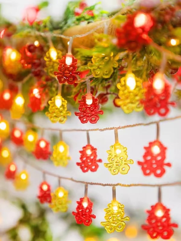 LED dekoratyvinė lemputė grandinė su Dvigubos Laimės motyvu vestuvėms ir lauko dekoracijoms | IP44 | 220V | San'an LED lustas | 50 000 val. tarnavimo laikas