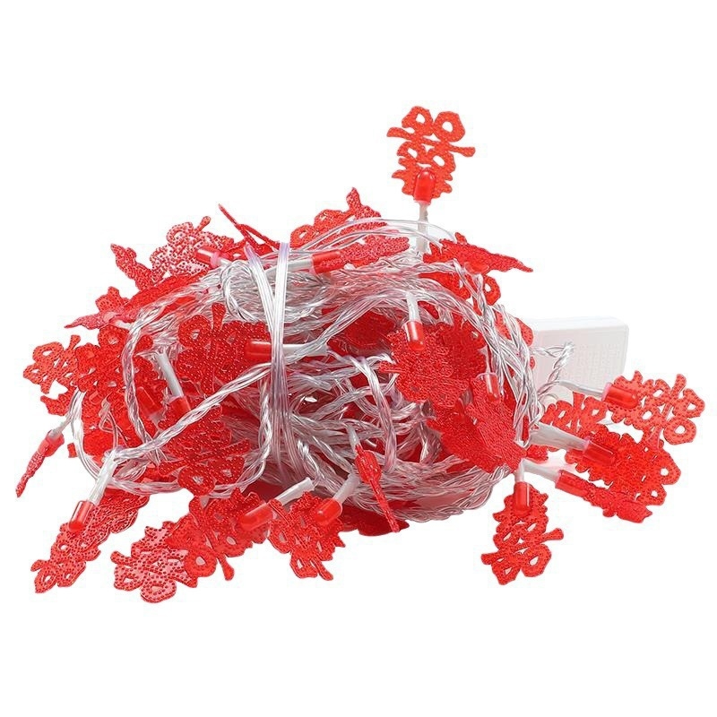 LED dekoratyvinė lemputė grandinė su Dvigubos Laimės motyvu vestuvėms ir lauko dekoracijoms | IP44 | 220V | San'an LED lustas | 50 000 val. tarnavimo laikas