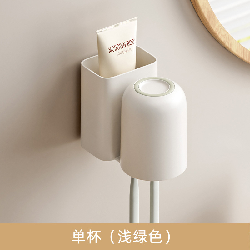 Kiss dantų šepetėlių laikiklis, sieninis, be gręžimo, dantų pastos laikymas ir dantų šepetėlių puodelis, plastikinis