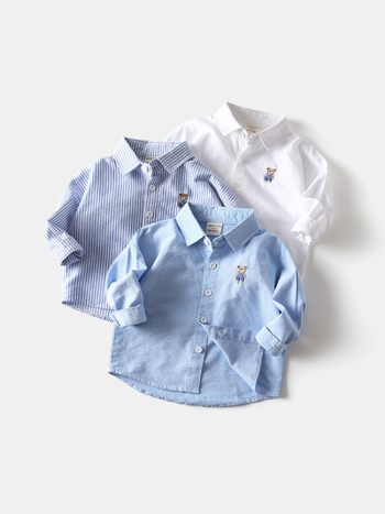 Detská oxfordská bavlnená košeľa, dlhé rukávy, štvorcový golier, motív karikatúr, od WAPYPY, jeseň 2025