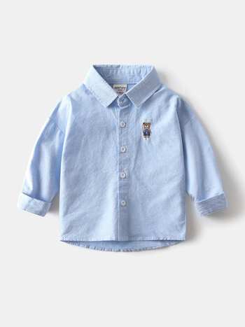 Detská oxfordská bavlnená košeľa, dlhé rukávy, štvorcový golier, motív karikatúr, od WAPYPY, jeseň 2025