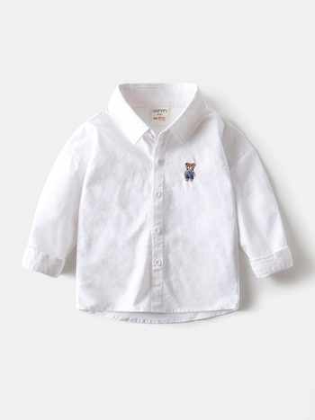 Detská oxfordská bavlnená košeľa, dlhé rukávy, štvorcový golier, motív karikatúr, od WAPYPY, jeseň 2025