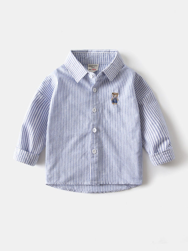 Detská oxfordská bavlnená košeľa, dlhé rukávy, štvorcový golier, motív karikatúr, od WAPYPY, jeseň 2025