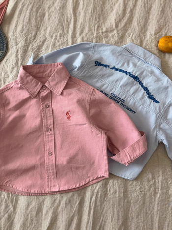 Dječja košulja-jakna, unisex, korejski stil, rever s golom, dugi rukav, 100% pamuk, jedina boja, jesen 2025