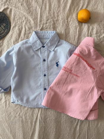 Dječja košulja-jakna, unisex, korejski stil, rever s golom, dugi rukav, 100% pamuk, jedina boja, jesen 2025
