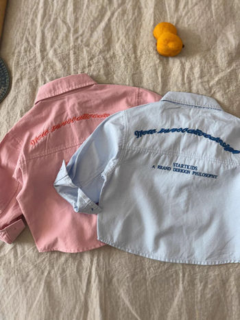 Dječja košulja-jakna, unisex, korejski stil, rever s golom, dugi rukav, 100% pamuk, jedina boja, jesen 2025