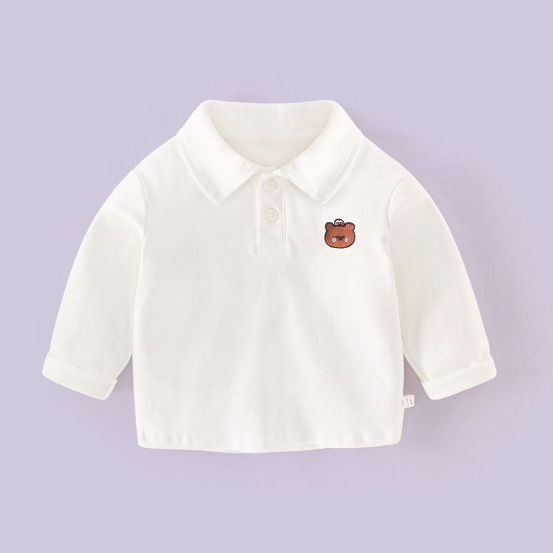 Dječje polo majice Kuwa mi u korejskom stilu, s ovratnikom tipa lapel, dugi rukav, 95% pamuk