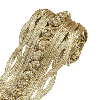 Ръчно тъкана дантелена лента с златни и сребърни телове за кант и ръкави, подходяща за дрехи, бельо и декорации