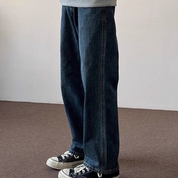 Farkud - Ameerika vintage stiil, sirge lõikega teksad, keskmine vöökoht, tõmblukk, pesu, polüesteri segu 30–60%