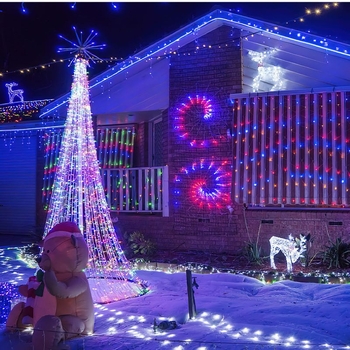 Kalėdinės LED girliandos lauko naudojimui, IP65, reguliuojamas šviesumo lygis, 220V