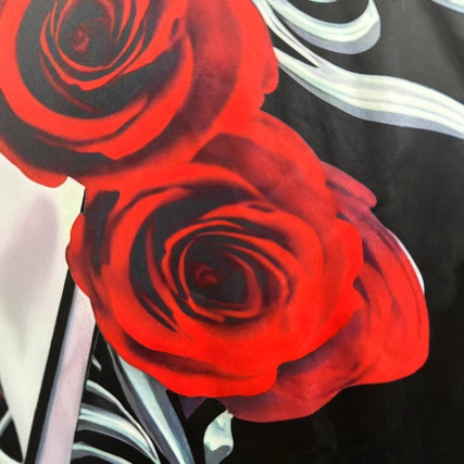 Ženska haljina s 3D digitalnim prints cvjetnog uzorka, poliester, uski kroj, gradski stil, srednja duljina