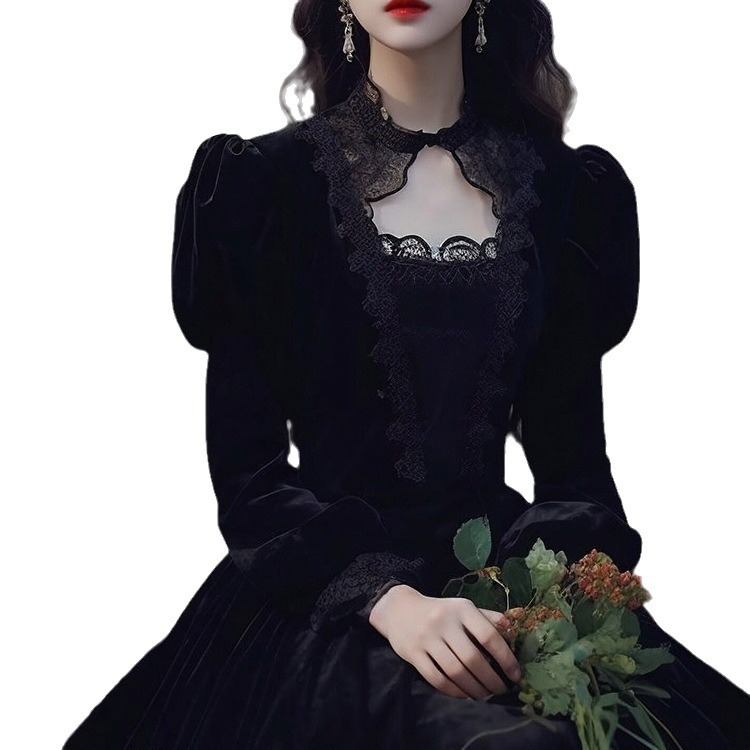 Hepburni stiilis polüesterist kleit, ühevärviline, midi A-liin, pikkade varrukatega