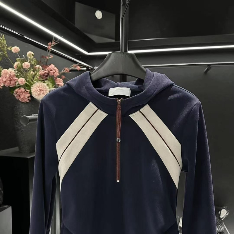 Ženski hoodie s blok boja, kratak top s raglan rukavima, plus veličina, jesen 2025, korejskog stila