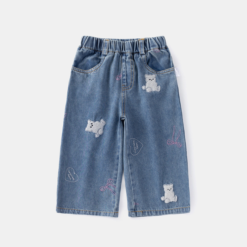 Mergaitėms džinsinis švarkas su kardigano viršutine dalimi, korėjietiško stiliaus, medvilnė 72,2%, gyvūnų ir animacinių paveikslėlių raštas, amžius 1–3 metai (80–100 cm)