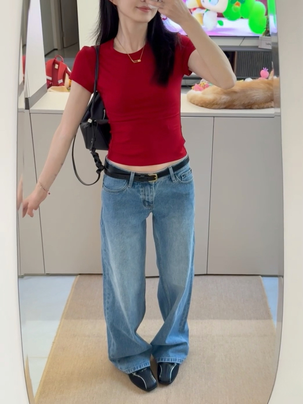 Sieviešu džinsi, taisns piegriezums, viduklis vidējā līmenī, denims, kokvilna 95%+, smilšu mazgāšana