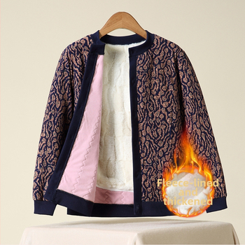 Moteriška žieminė striukė iš poliesterio su gėlių raštu, literatūrinio retro stiliaus, pagrindinio audinio turinys ≤30%, sezonas: Žiema 2024