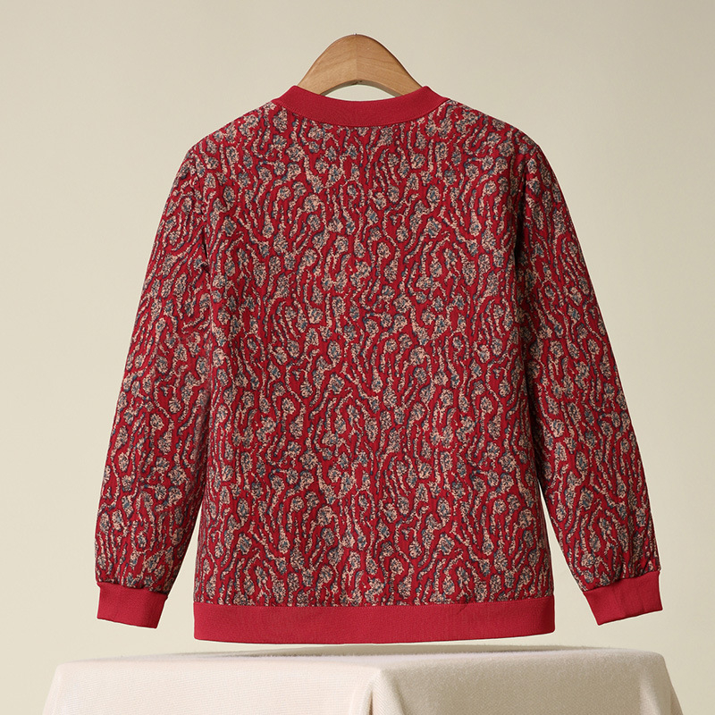 Moteriška žieminė striukė iš poliesterio su gėlių raštu, literatūrinio retro stiliaus, pagrindinio audinio turinys ≤30%, sezonas: Žiema 2024