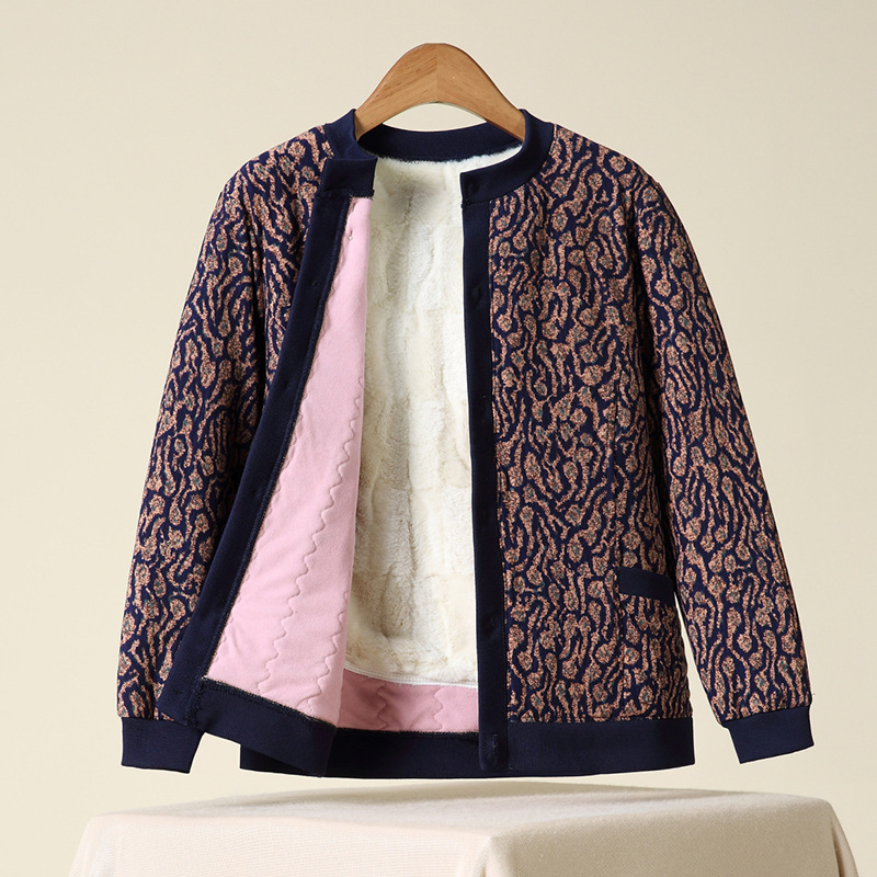 Moteriška žieminė striukė iš poliesterio su gėlių raštu, literatūrinio retro stiliaus, pagrindinio audinio turinys ≤30%, sezonas: Žiema 2024