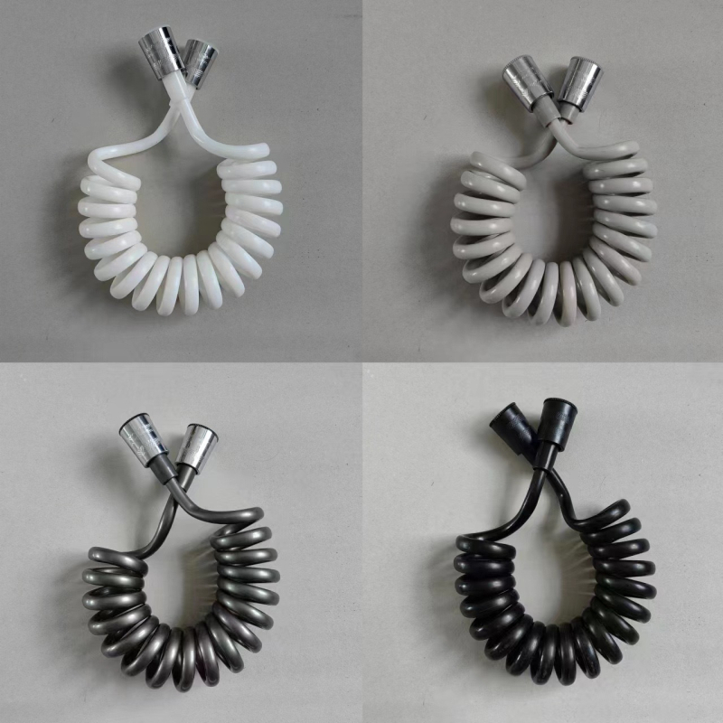 Όπλο ψεκασμού για τουαλέτες με σωλήνα PU, σπειροειδής εγκατάσταση, τηλεσκοπικός σχεδιασμός, μοντέρνο μινιμαλιστικό στυλ