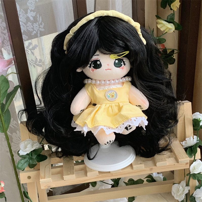 Lutkas parūka — Korejas stils, viļņotas mati, karstuma izturīgas šķiedras, zīdaina tekstūra, Qi bangs