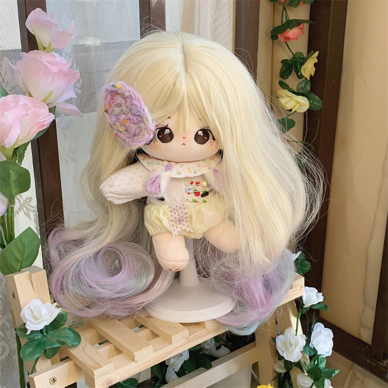 Lutkas parūka — Korejas stils, viļņotas mati, karstuma izturīgas šķiedras, zīdaina tekstūra, Qi bangs