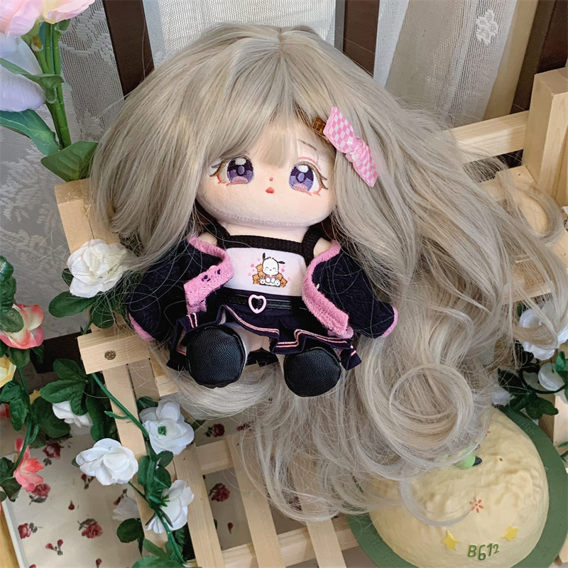 Lutkas parūka — Korejas stils, viļņotas mati, karstuma izturīgas šķiedras, zīdaina tekstūra, Qi bangs