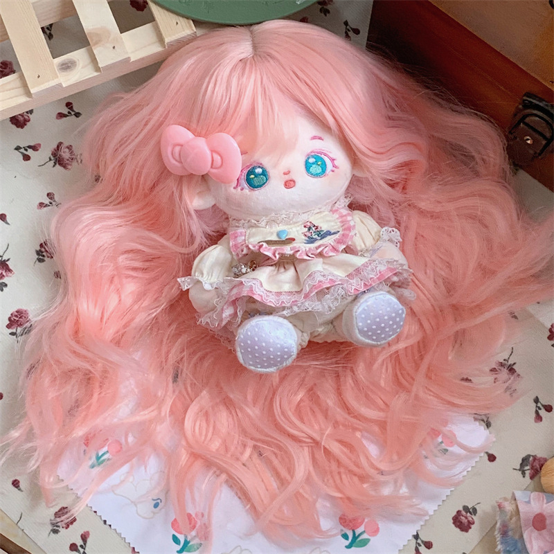 Lutkas parūka — Korejas stils, viļņotas mati, karstuma izturīgas šķiedras, zīdaina tekstūra, Qi bangs