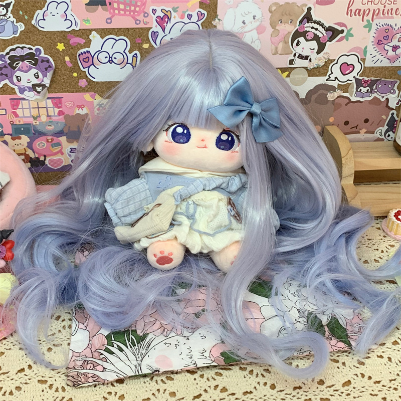 Lutkas parūka — Korejas stils, viļņotas mati, karstuma izturīgas šķiedras, zīdaina tekstūra, Qi bangs