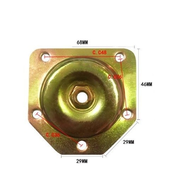 Sofaláb csatlakozó elem, fa lábhoz, hexagonális vaslemez, hidegen hengerelt vas, modern minimál stílus