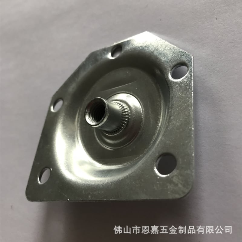 Sofaláb csatlakozó elem, fa lábhoz, hexagonális vaslemez, hidegen hengerelt vas, modern minimál stílus