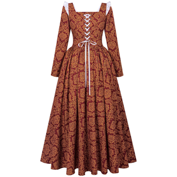 Naistele renessansi kuningannade kleit — linane alus elastaani ja polüesteriga, lavakostüüm, 18–24-aastastele, välja antud 2022 talvel