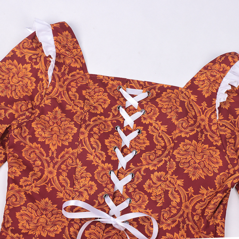 Naistele renessansi kuningannade kleit — linane alus elastaani ja polüesteriga, lavakostüüm, 18–24-aastastele, välja antud 2022 talvel