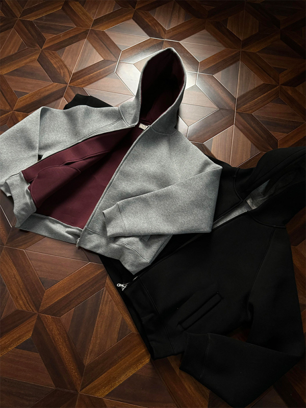 Vīriešu kapuci džemperis ar rāvējslēdzēju, 350–400 g poliestera audums, sānu kabatas